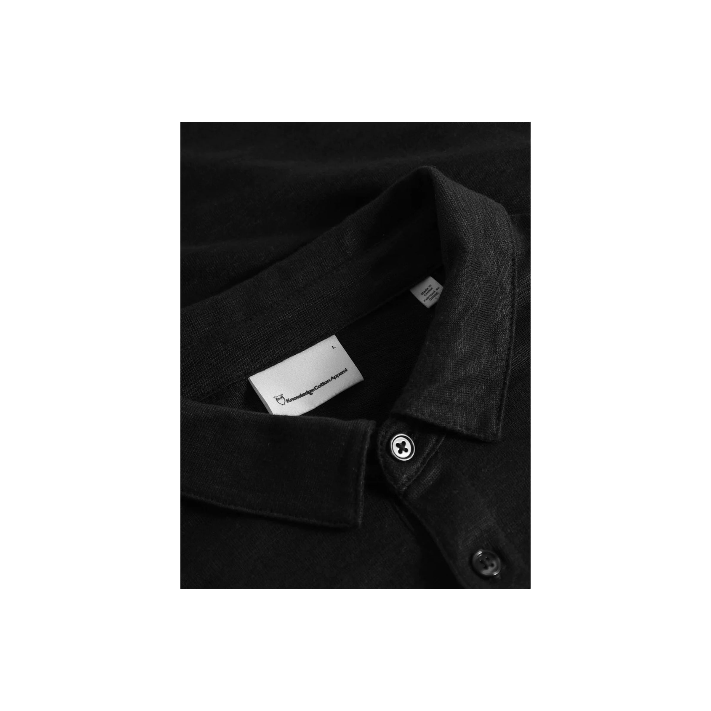 Linen polo - Black