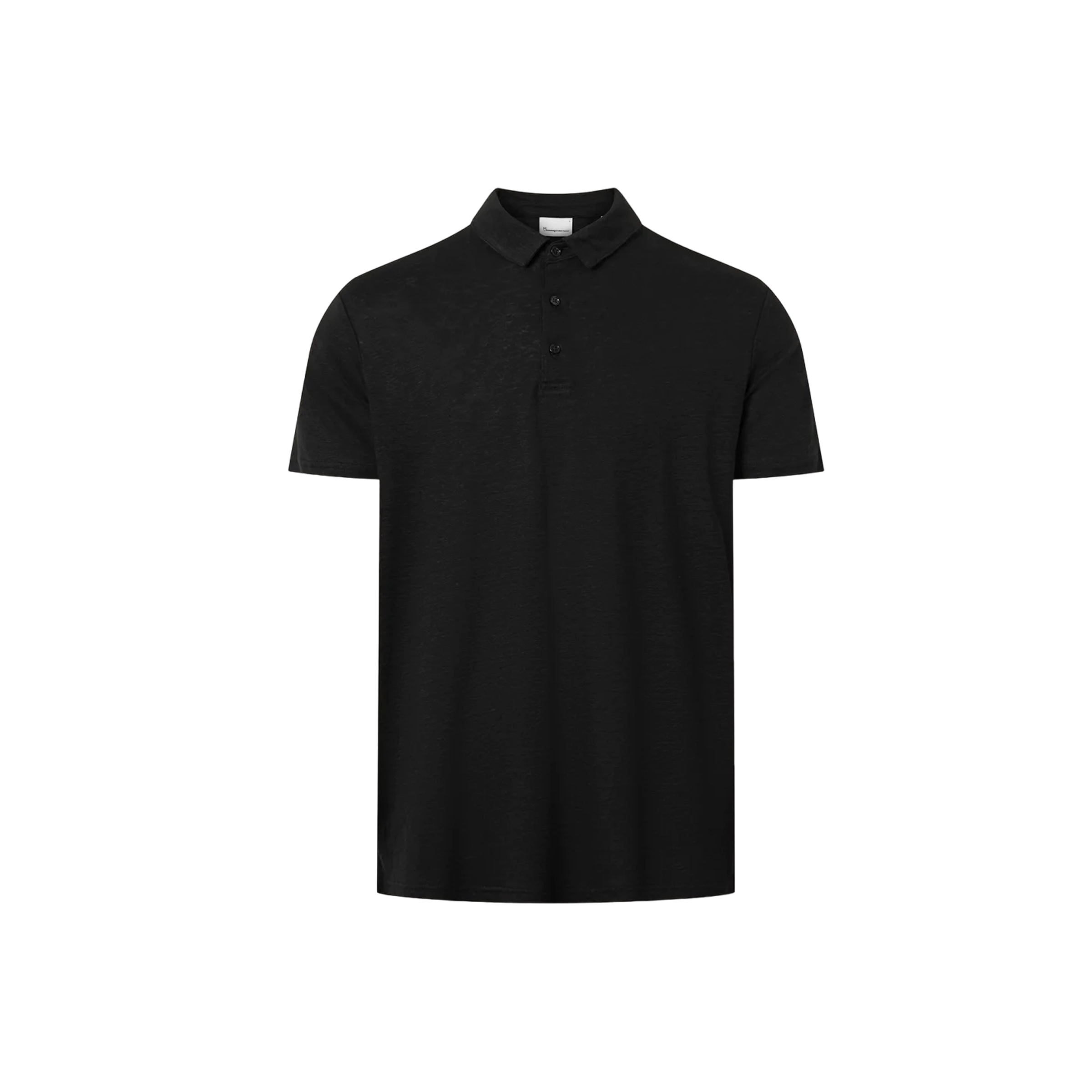 Linen polo - Black