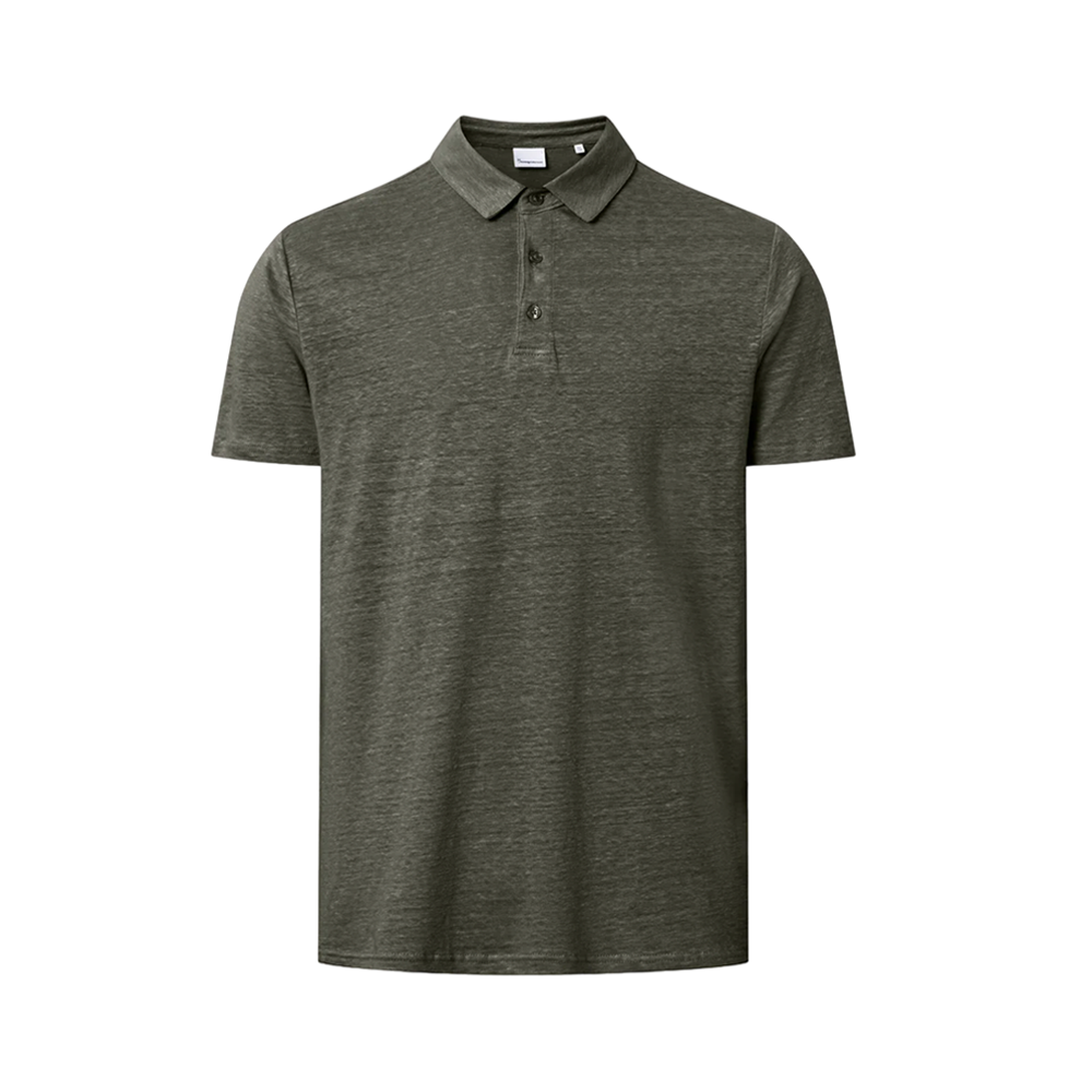 Linen polo - Green