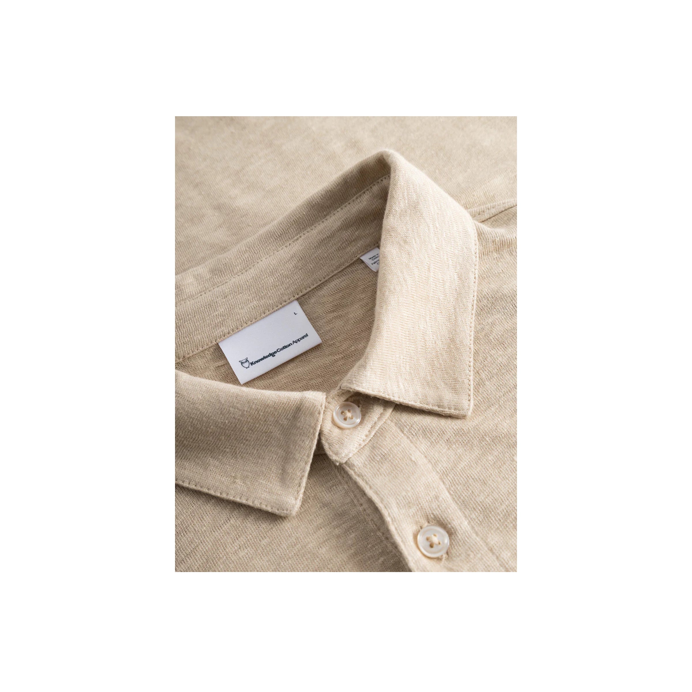 Linen polo - 1347 Safari