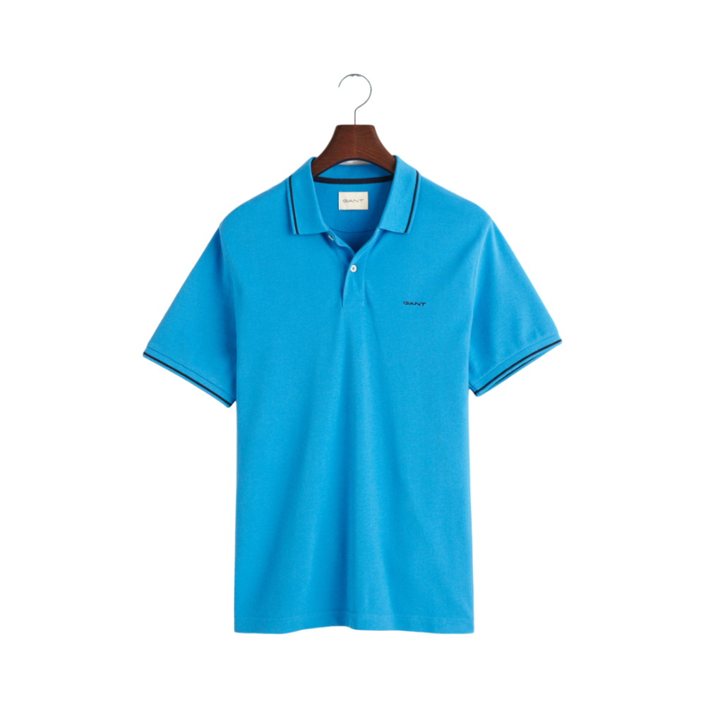 Tipping SS Pique Polo - Blue