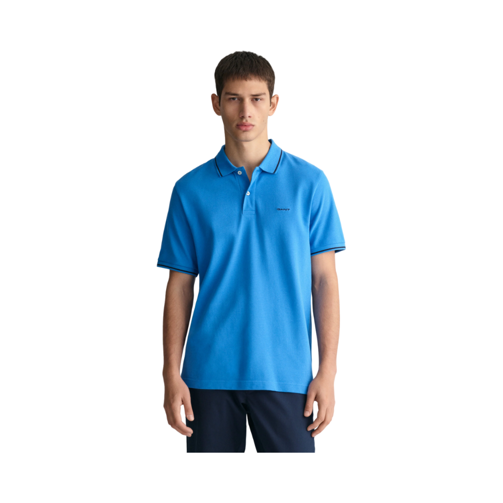 Tipping SS Pique Polo - Blue