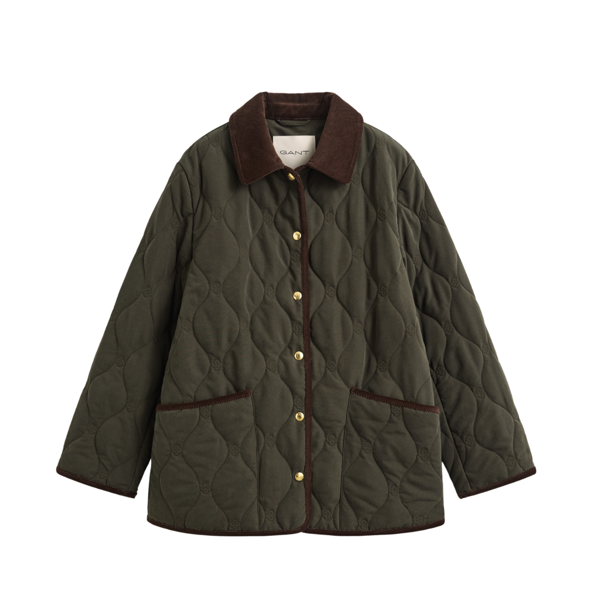 Monogram Quilted Jacket - Dark Moss Green