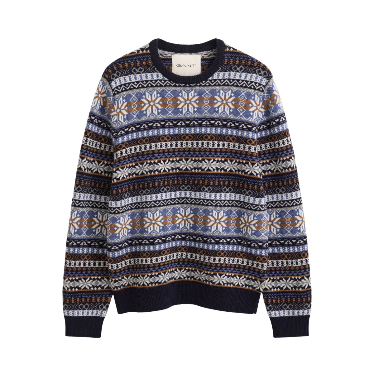 Fair Isle C-Neck - Evening Blue