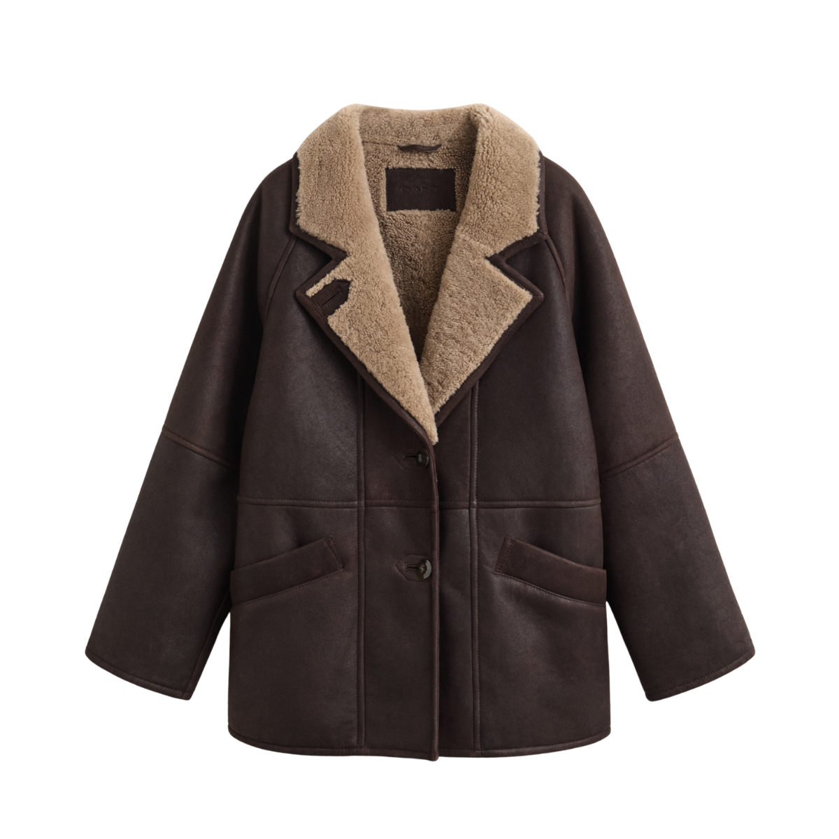Mid Length Shearling Jacket - Deep Brown