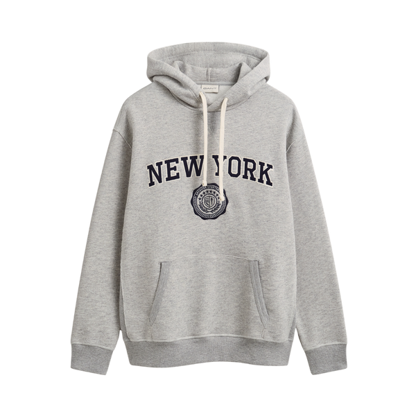 Graphic Sweat Hoodie - Grey Melange