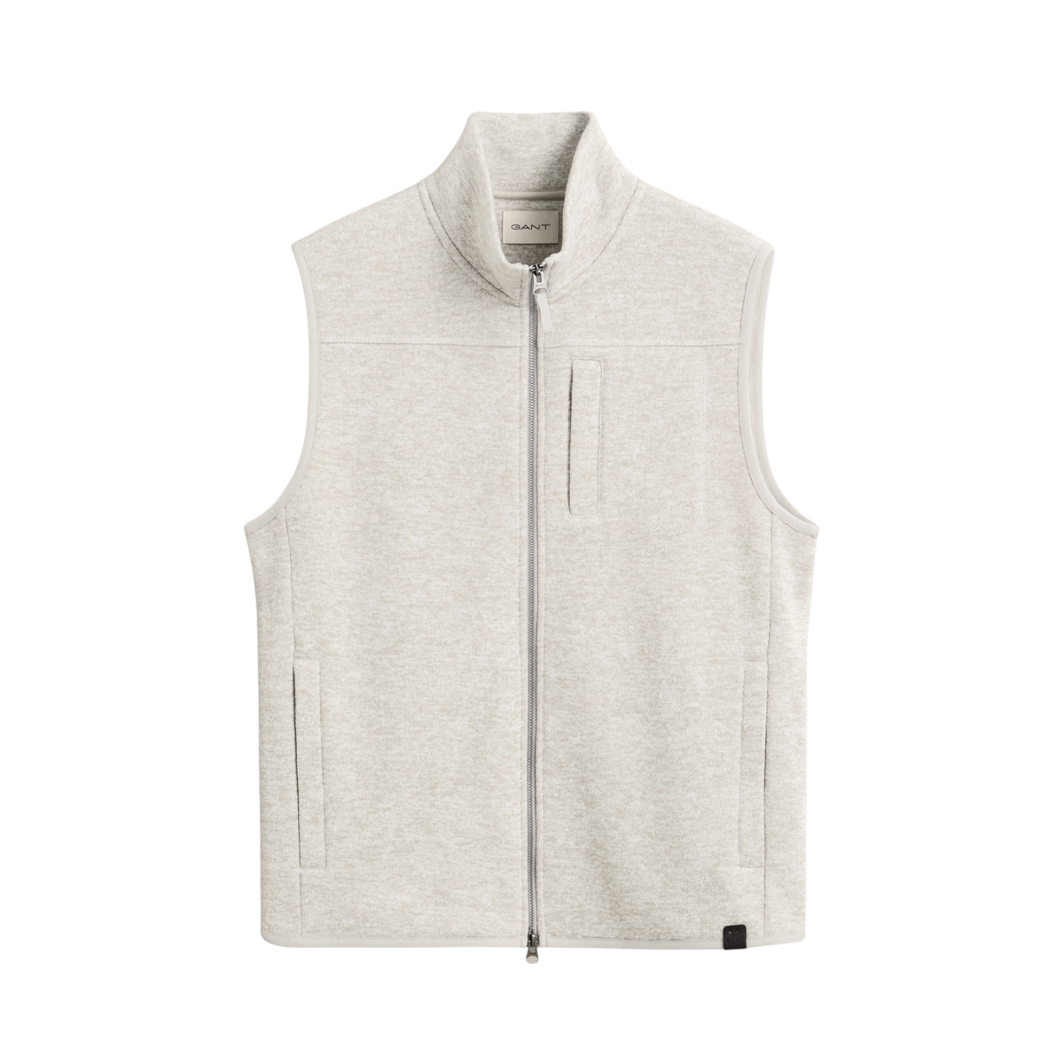 Zipped Fleece Vest - Warm Grey Melange