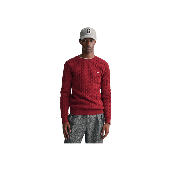 Cotton Cable C-Neck - Red