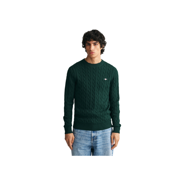 Cotton Cable C-Neck - Green