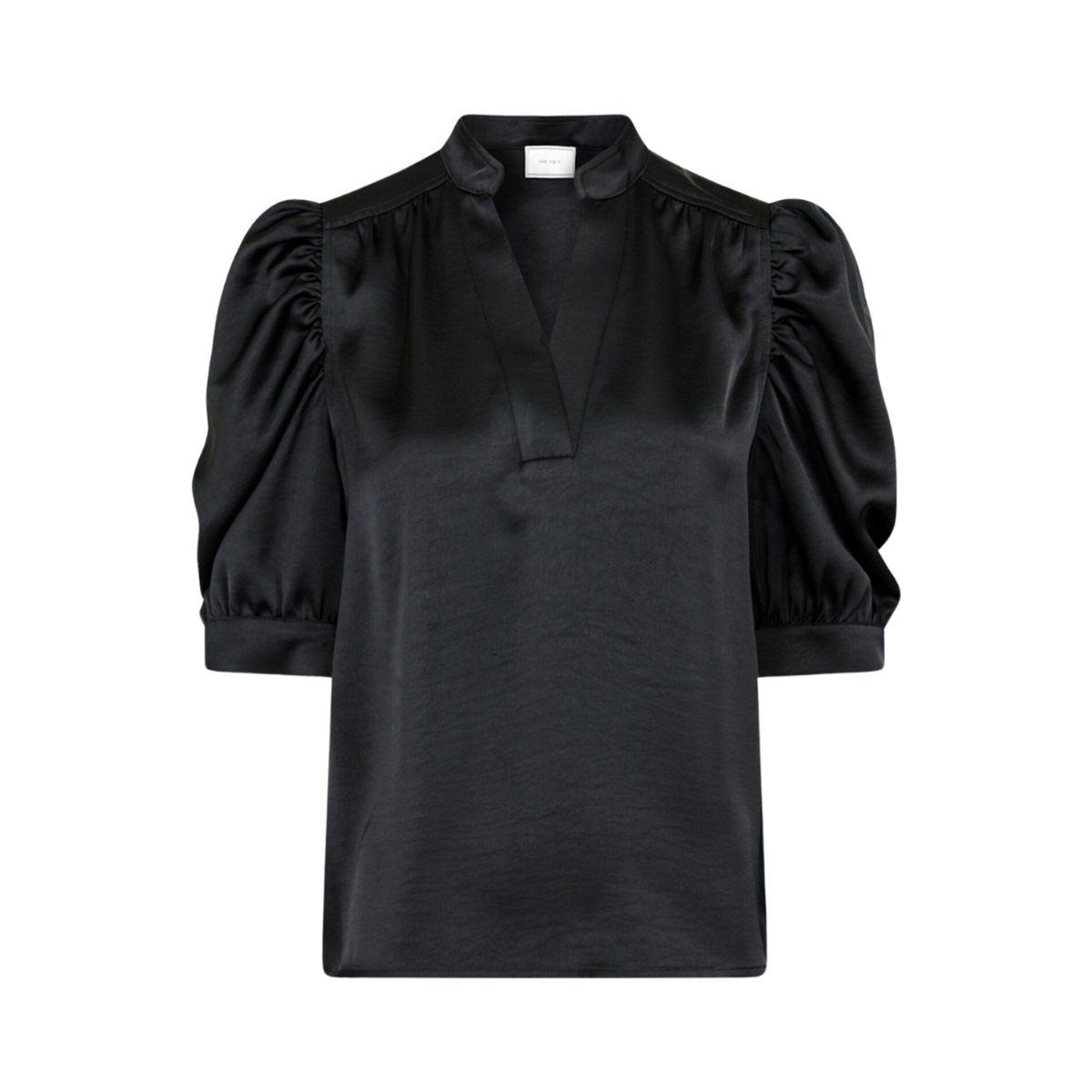 Roella Heavy Sateen Blouse - Black