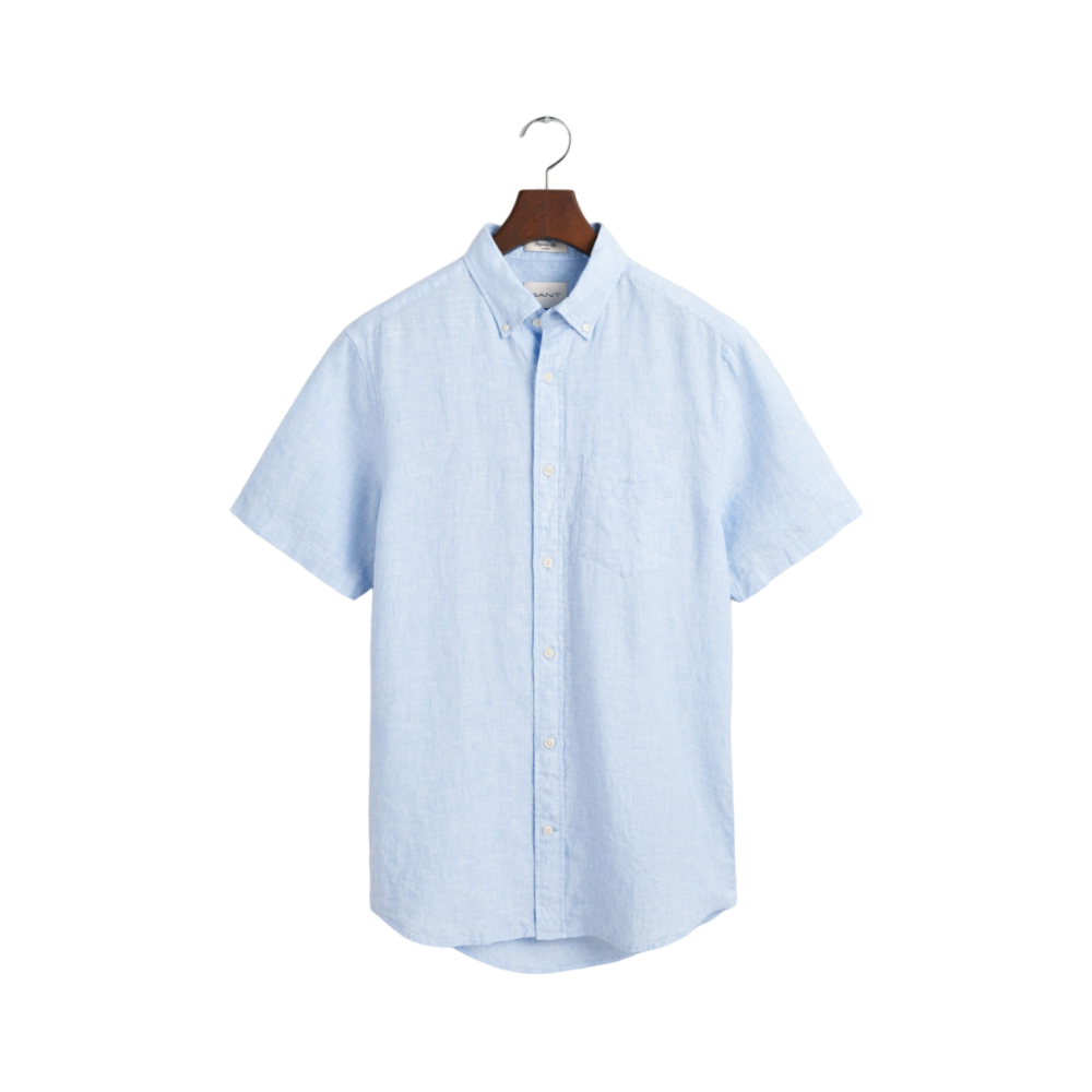 Regular Linen SS Shirt - 468 Capri Blue