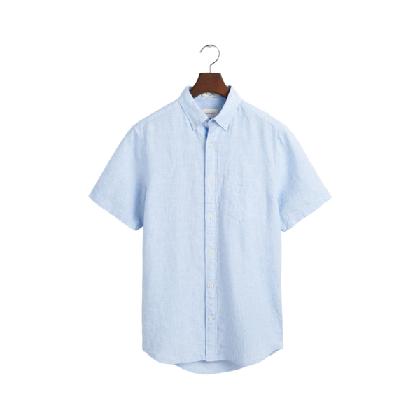 Regular Linen SS Shirt - 468 Capri Blue