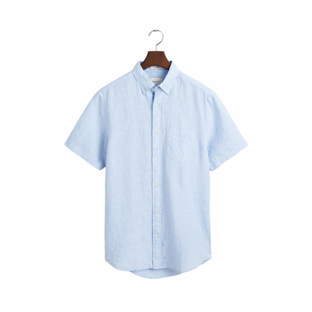 Regular Linen SS Shirt - 468 Capri Blue