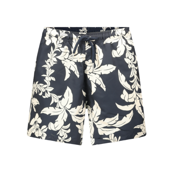 Palm Lei Print Swim Shorts - Blue