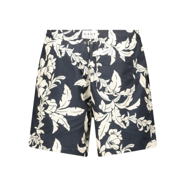 Palm Lei Print Swim Shorts - Blue