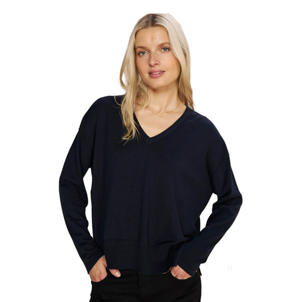 Tani V-neck Knit - Navy