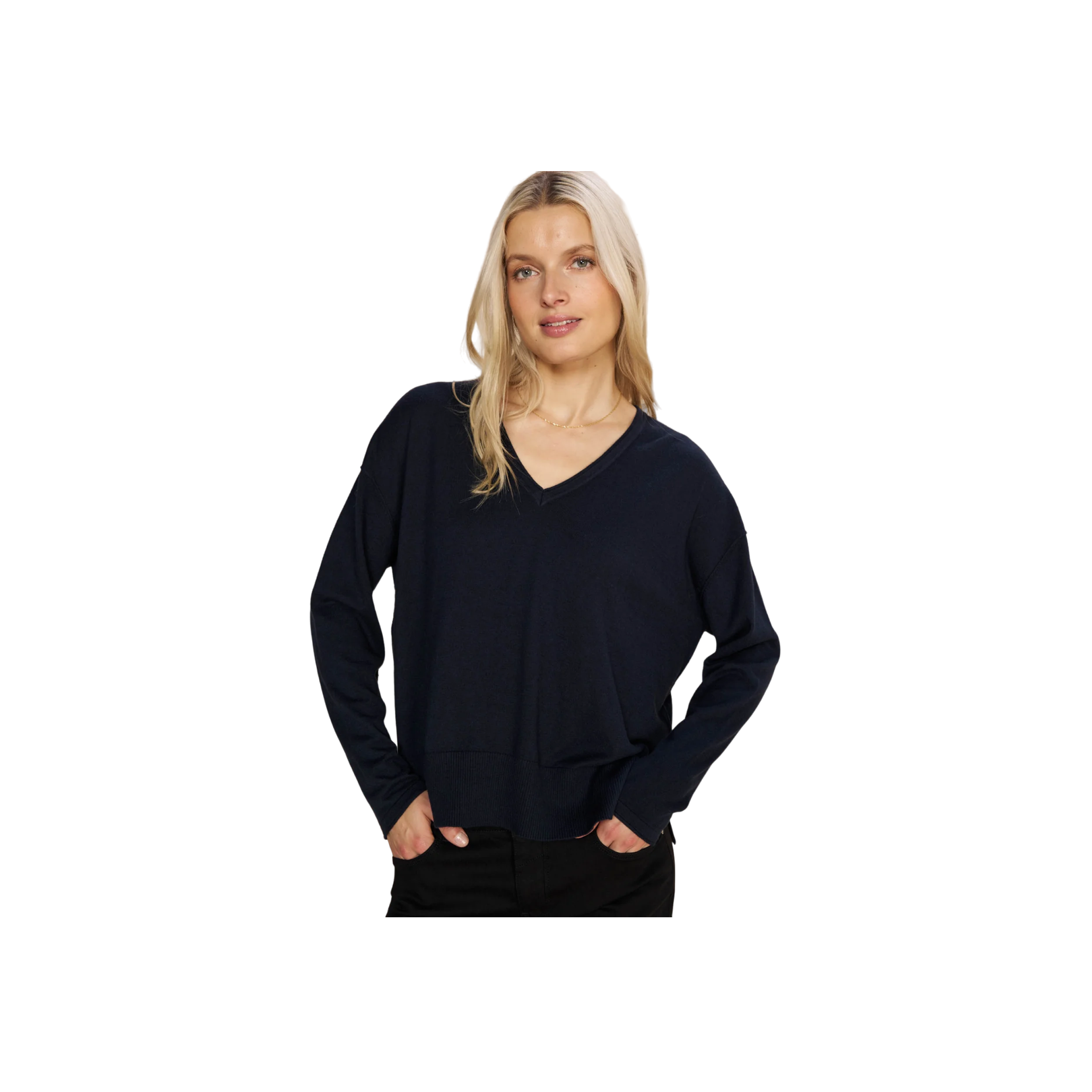 Tani V-neck Knit - Navy