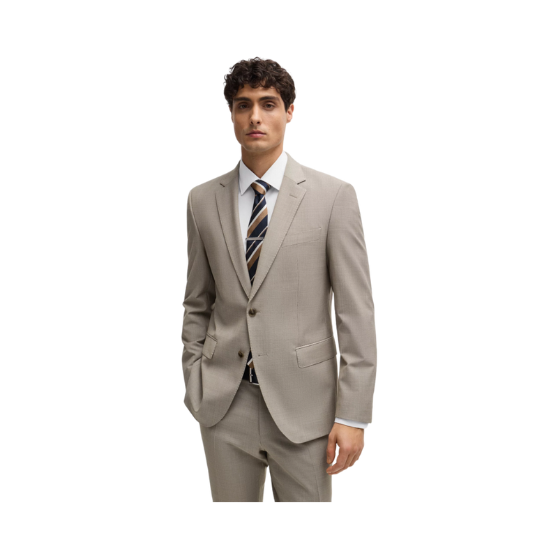 SLIM-FIT SUIT IN MICRO-PATTERNED STRETCH CLOTH 224 - Beige 260 - Beige