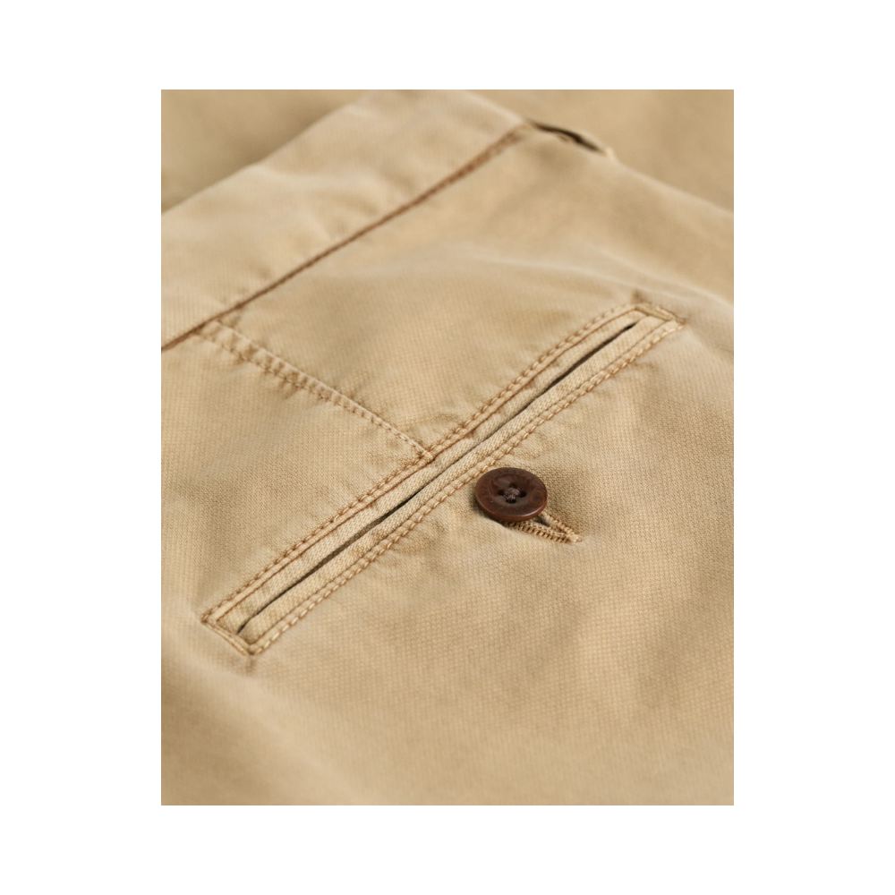 Reg. Dobby Structure Chinos - 248 Dark Khaki