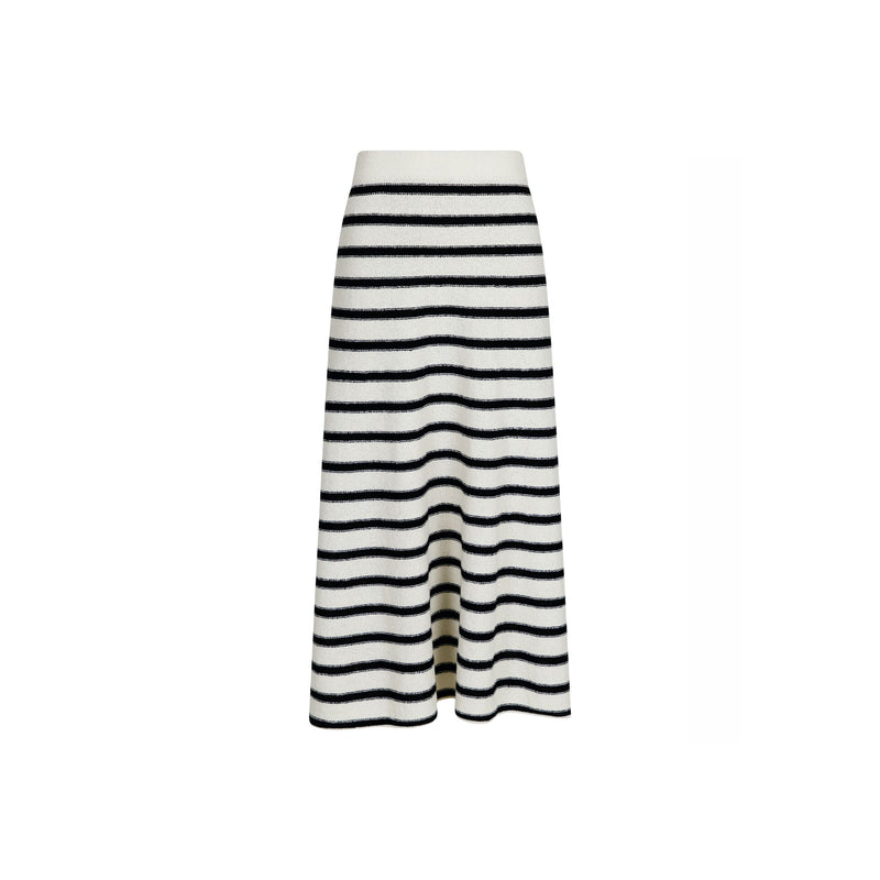 Etti Boucle Knit Stripe Skirt - Black