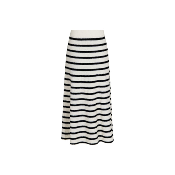 Etti Boucle Knit Stripe Skirt - Black