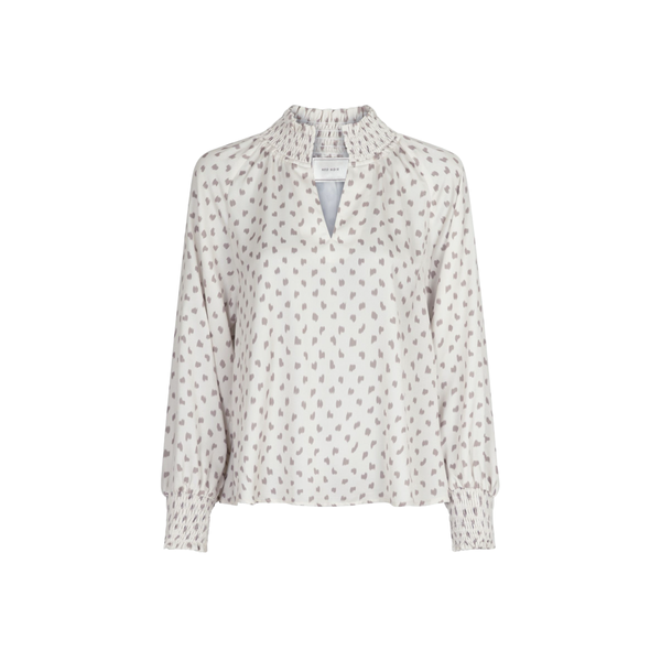 Stone Fading Ink Blouse - Beige