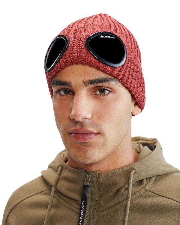 Extra Fine Merino Wool Goggle Beanie - Red