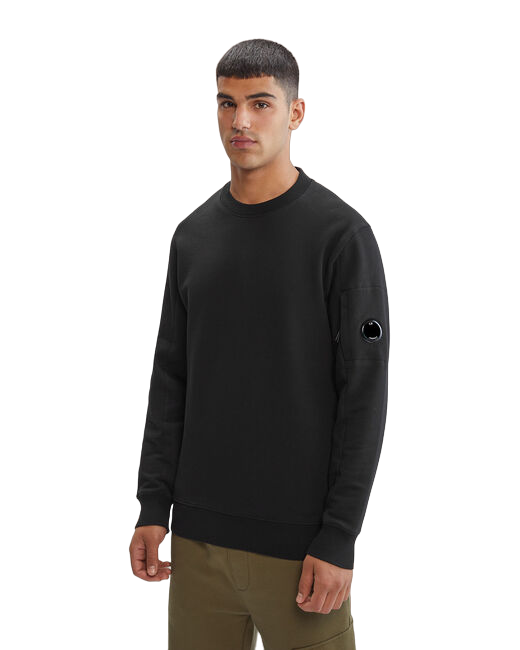 Diagonal Raised Fleece Sweatshirt - Black