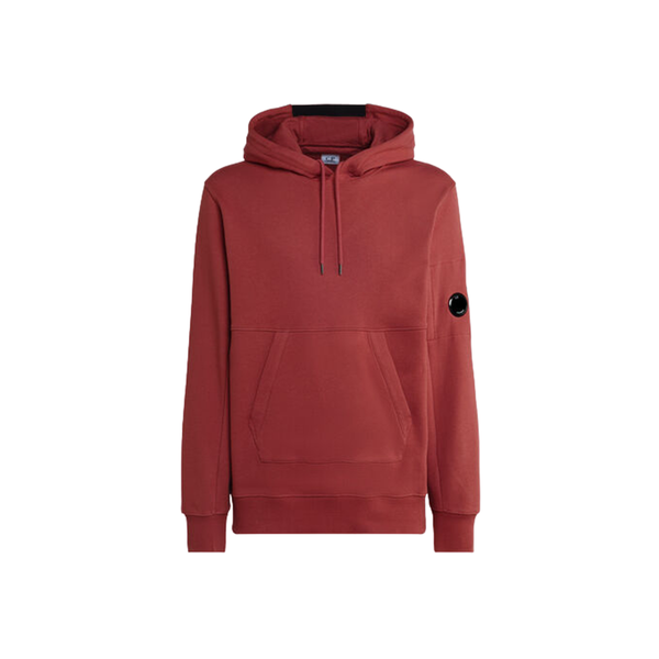 Diagonal Raised Fleece Hoodie - Red