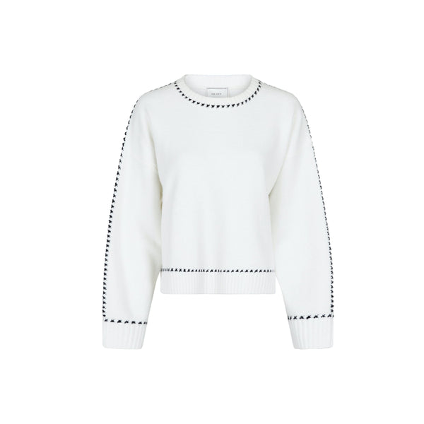 Detri Knit Blouse - White