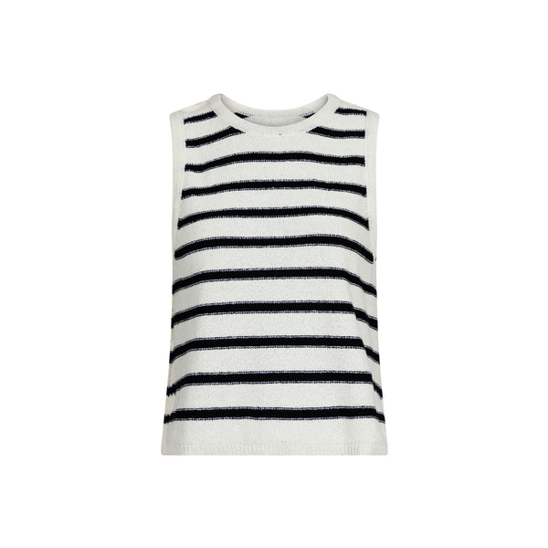 Chira Boucle Knit Stripe Top - Black