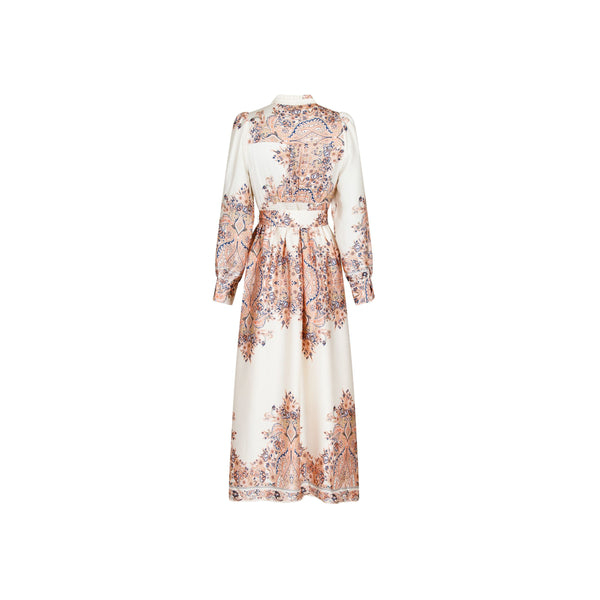 Nova Paisley Border Dress - Pink
