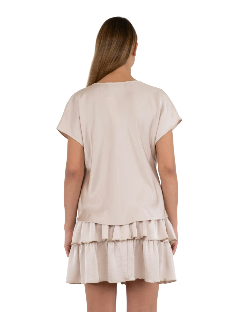 Annabeth Heavy Sateen Tee - Beige