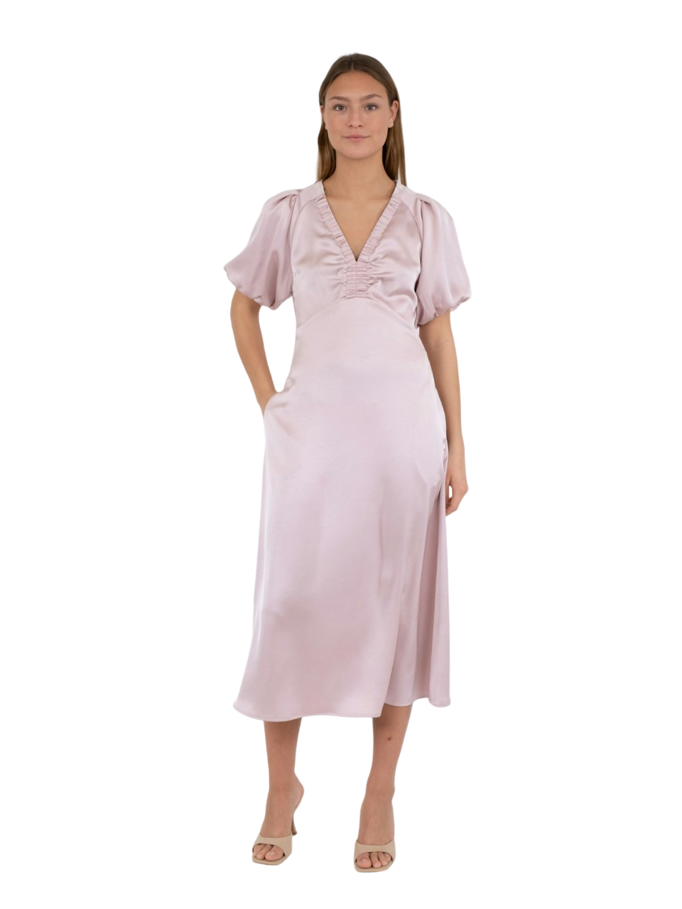 Illana Heavy Sateen Dress - Pink