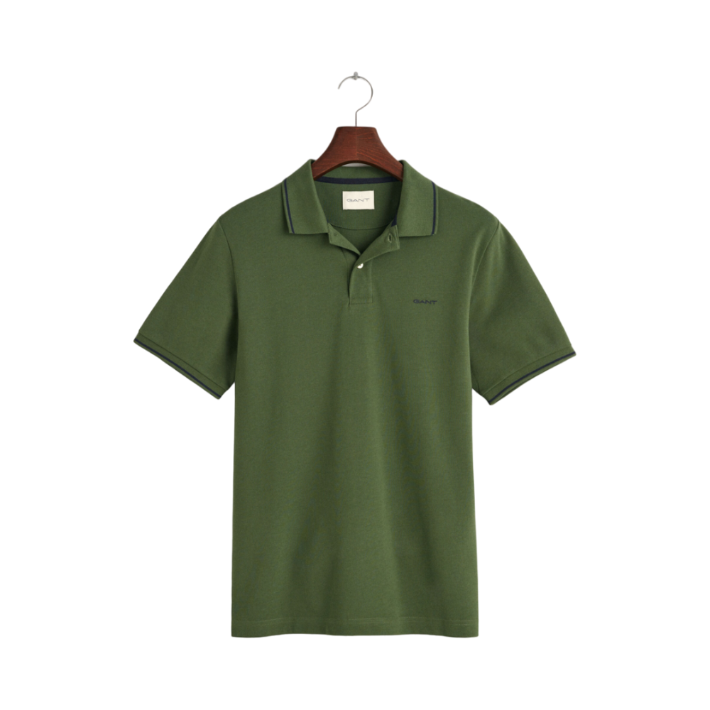 Tipping SS Pique Polo - Green