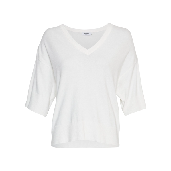 Eslina Rachelle 2/4 V Neck Pullover - White