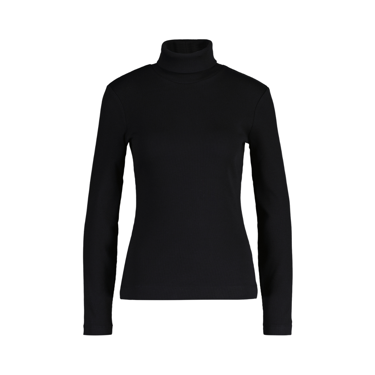 SLIM RIB TURTLENECK - Black