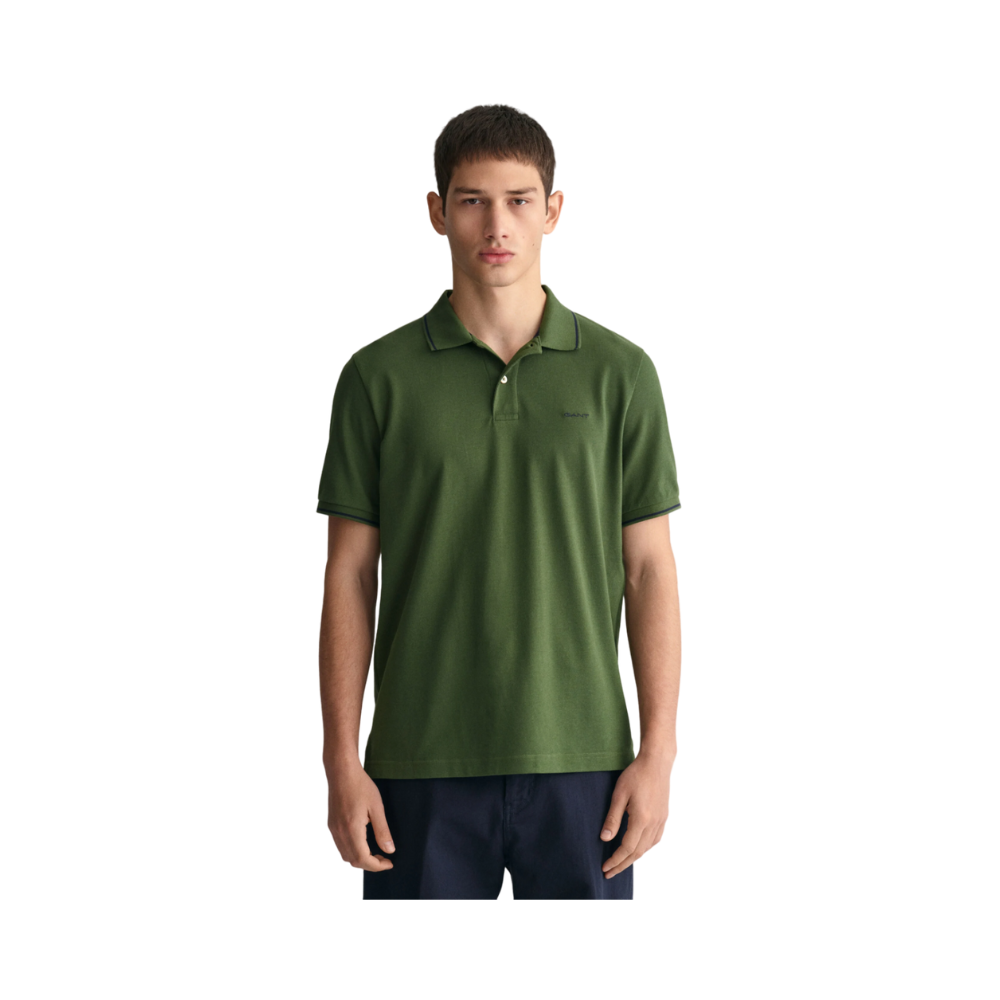 Tipping SS Pique Polo - Green