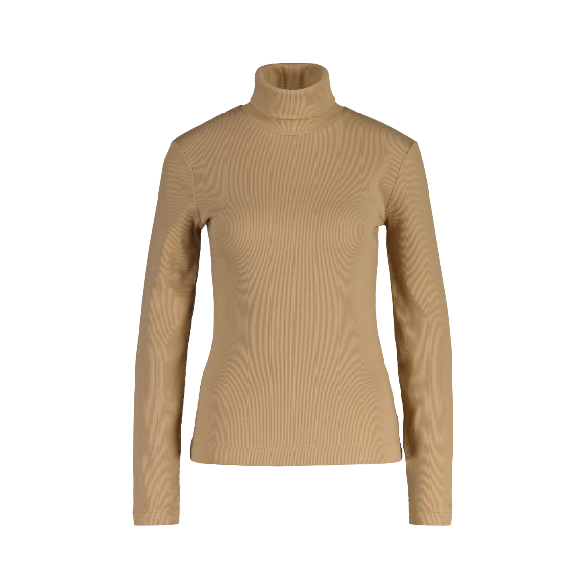 SLIM RIB TURTLENECK - Beige