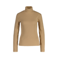 SLIM RIB TURTLENECK - Beige