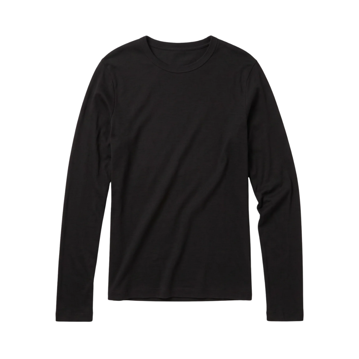 Merino Rib Long Sleeve T-Shirt - Black Jet