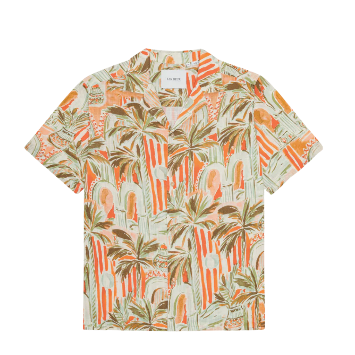 Palm AOP SS Shirt - Raw Sienna Orange