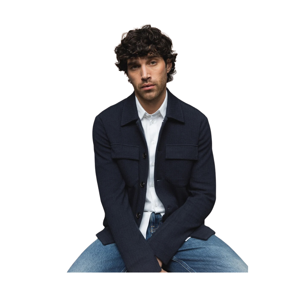 MMGAustin Knit Overshirt - Navy