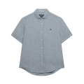 Riviera S/S Linen Shirt - Ticking Navy Stripe
