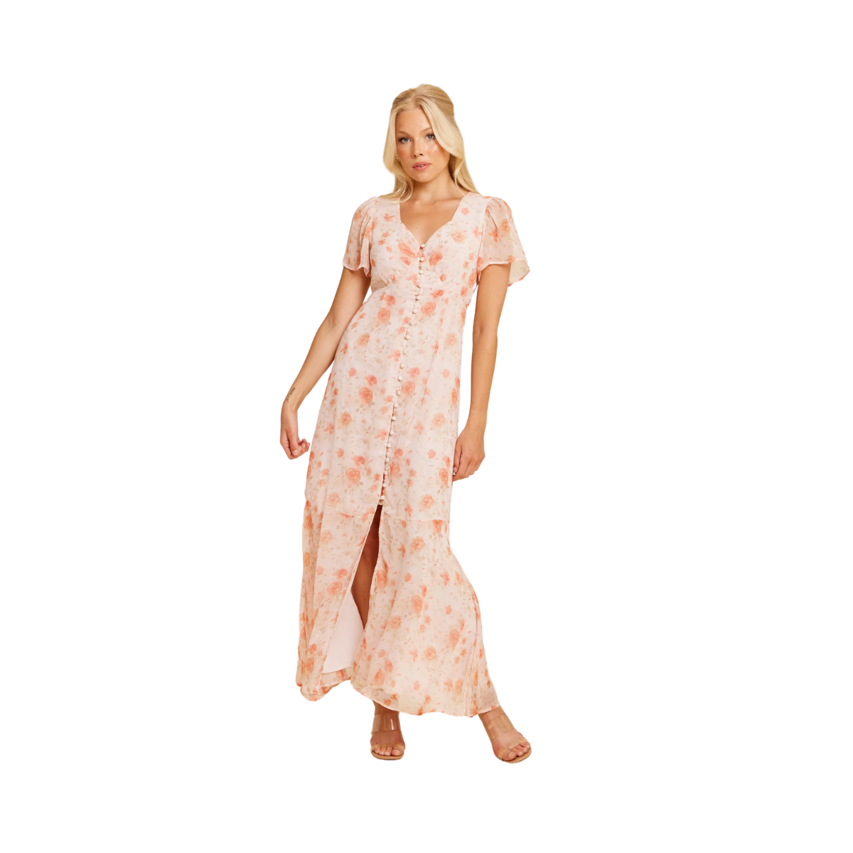 FAVORITE DRESS - APRICOT ROSE PRINT