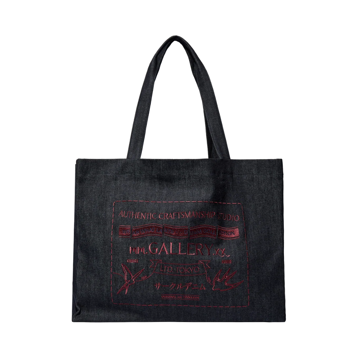 MMGGallery Circle Denim Tote Bag - 460 Indigo Blue