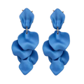 Leaf Earrings Pearl - Dark Blue