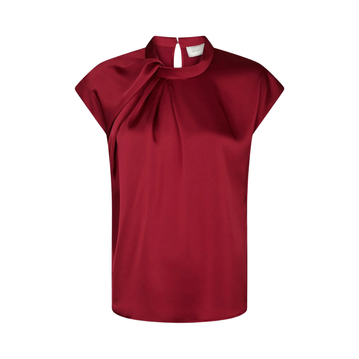 Fleur Drapy Satin Blouse - Wine