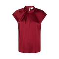 Fleur Drapy Satin Blouse - Wine