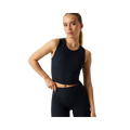 Studio Ribbed Cropped Tank Top - Black Beauty